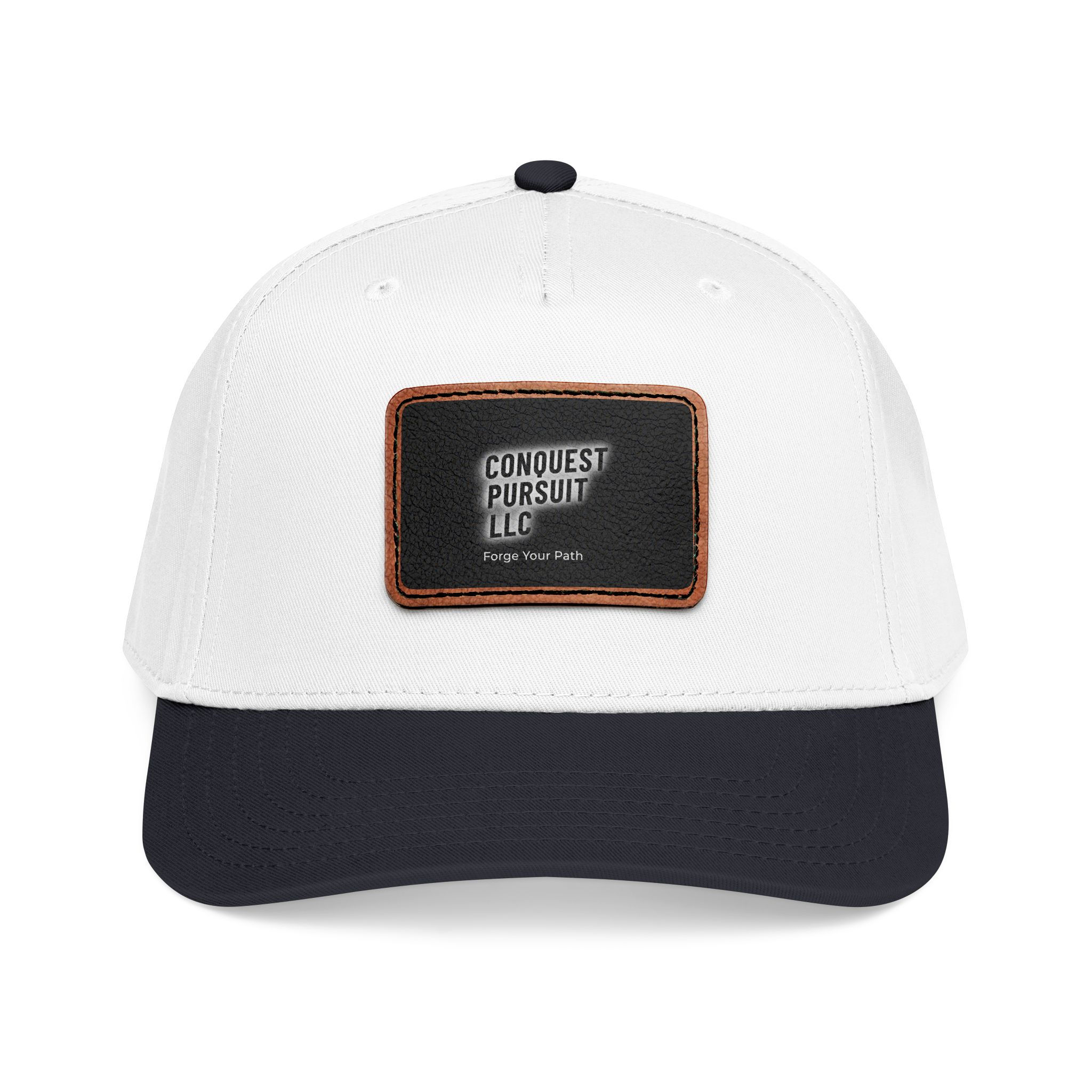Mid Profile Baseball Cap with Leather Patch (Rectangle)
