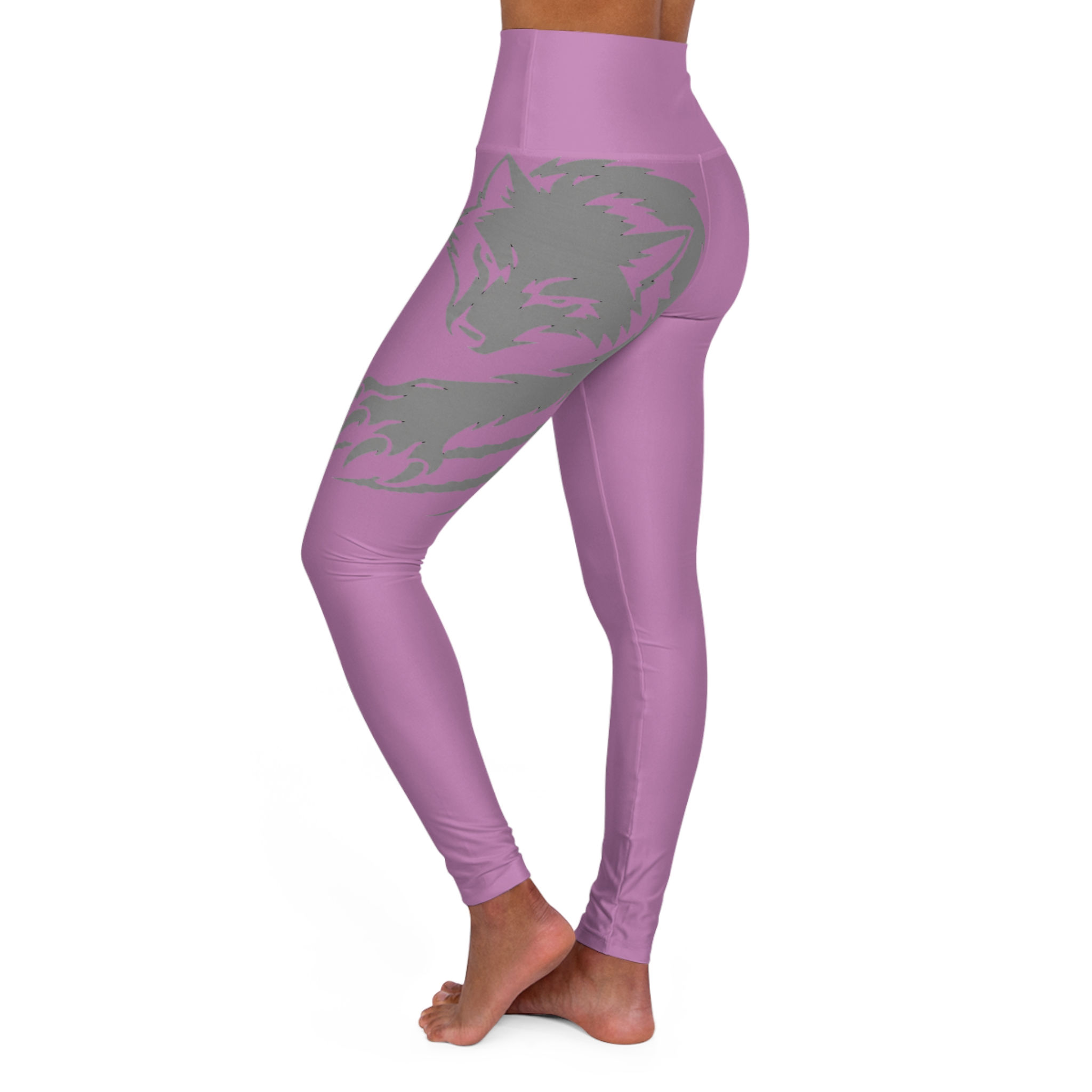 Grey Wolf Pursuit High-Waist Yoga Leggings — Lavender
