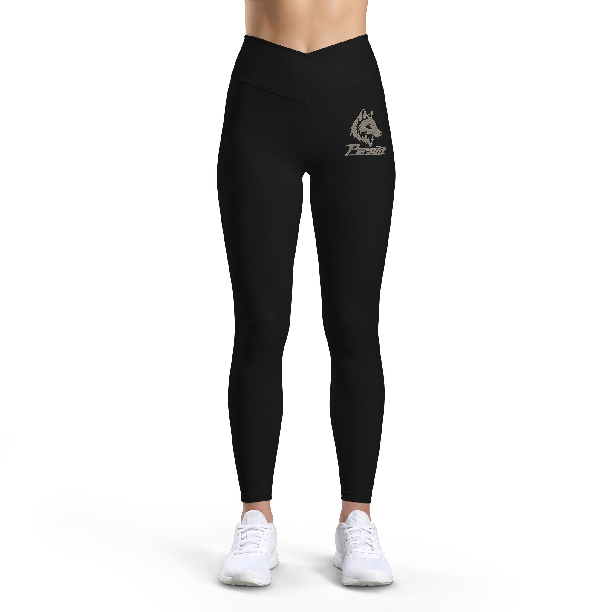 Yoga Leggings with Grey Wolf Pursuit – Women’s Luxe High-Waist Elite Activewear