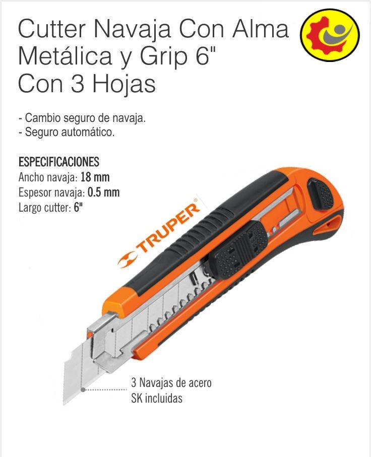 CUTTER CON ALMA METALICA Y GRIP 6
