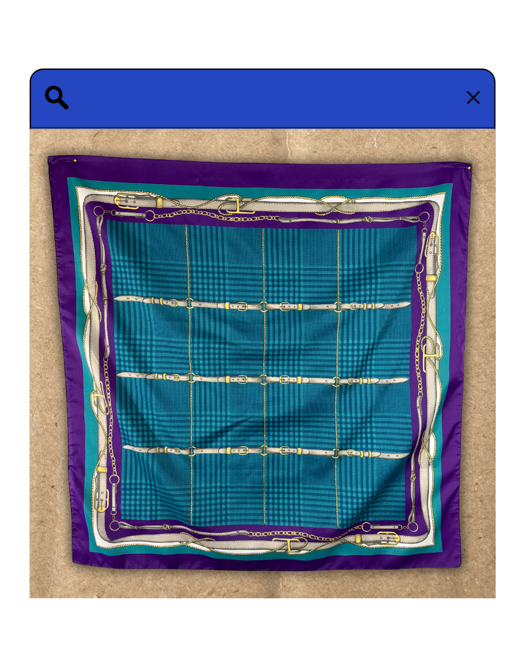 90s Purple & Teal Chain Square