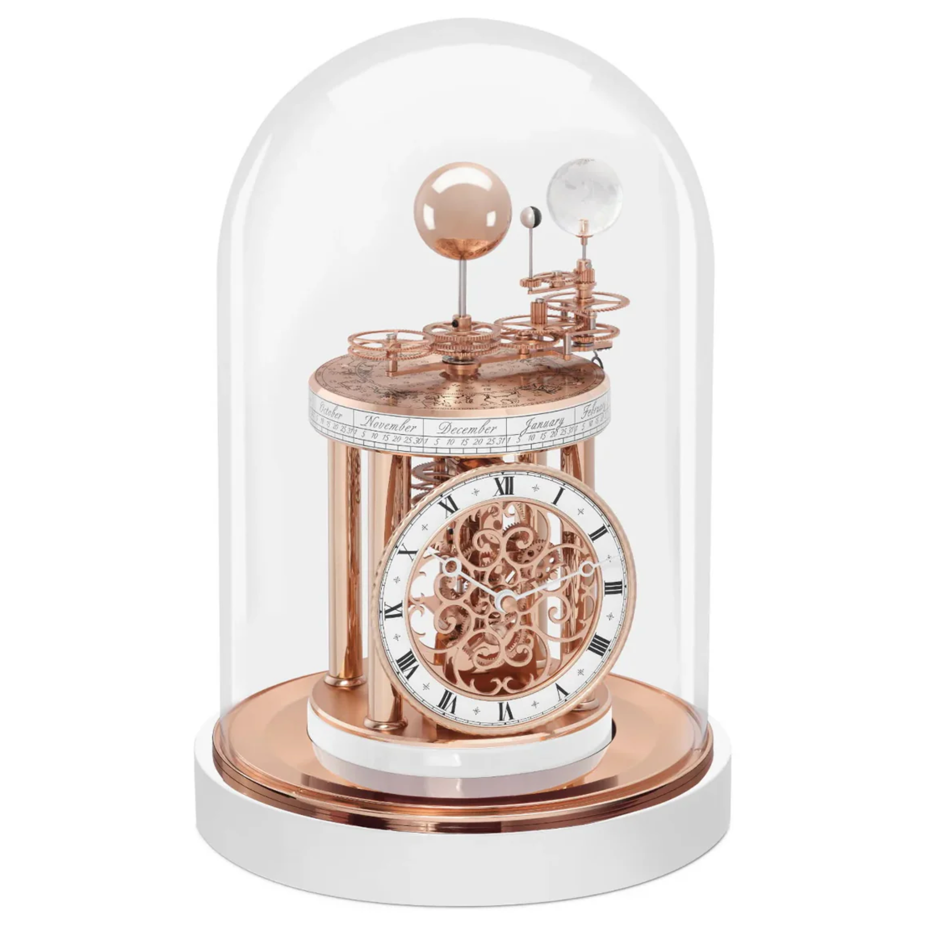 Astrolabium - Rose Gold Quartz Mantel Clock
