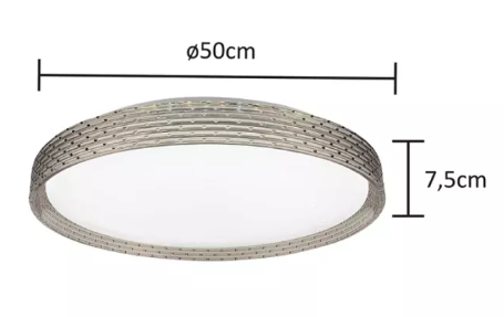 Miniatura: Plafon Loop - Transparente Branco 48W Bivolt 7,5x50 cm