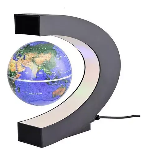 Miniatura: Luminária Globo Terrestre Magnética - Preto LED Bivolt - 17,5 x 4,5 x 17,5cm