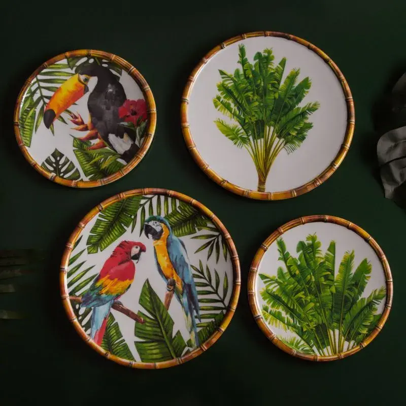 Miniatura: Prato Raso de Melamina - Palm Tree Branco 27,00x2,00cm - Wolff