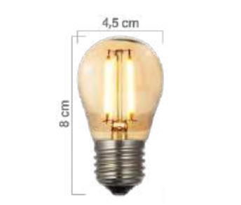 Miniatura: Lâmpada Filamento de Carbono - LED 2W Bivolt 8x4,5cm - GMH