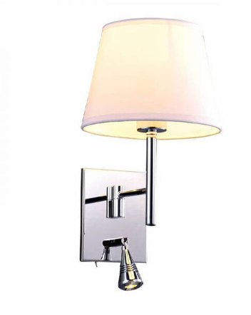 Arandela Lettura - Branco e Cromado E27 40W Bivolt 34x20x25cm - Bella Iluminação