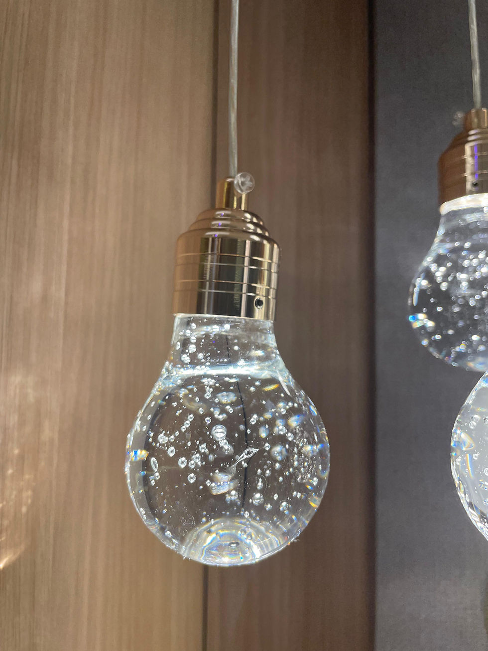 Miniatura: Pendente Lâmpada Cristal - Metal Dourado  LED 4W Bivolt 18xØ10cm - AAA