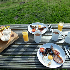 Breakfast hamper at Little Oakhurst on table