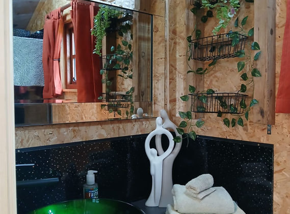 Basin sink in bathroom.