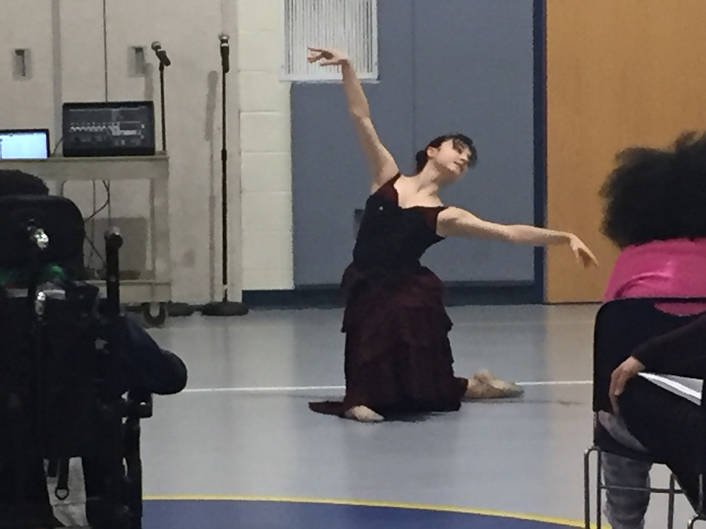 Nerea Barrondo performing Carmina Burana at Mercer Elementary School.