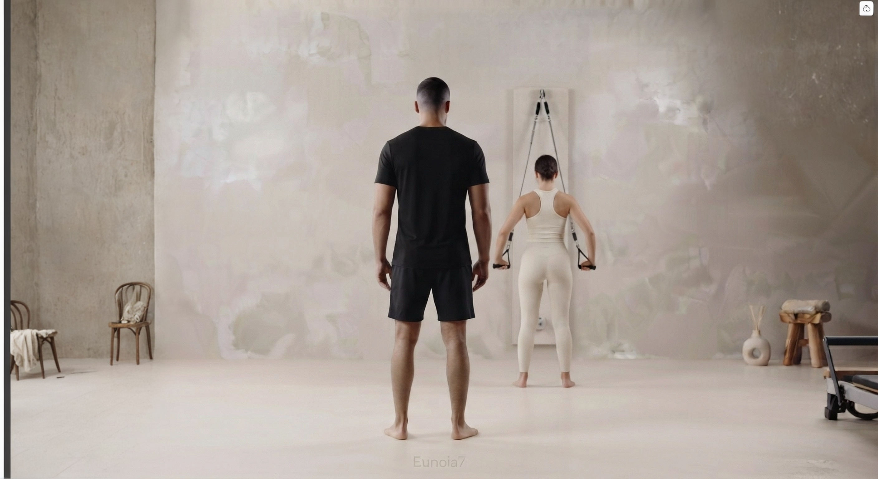 Trainer supervising a woman during personal training.