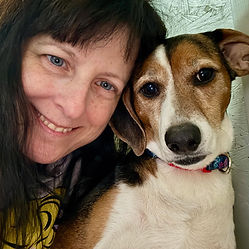 Founder, Kelly, with her dog Buttercup