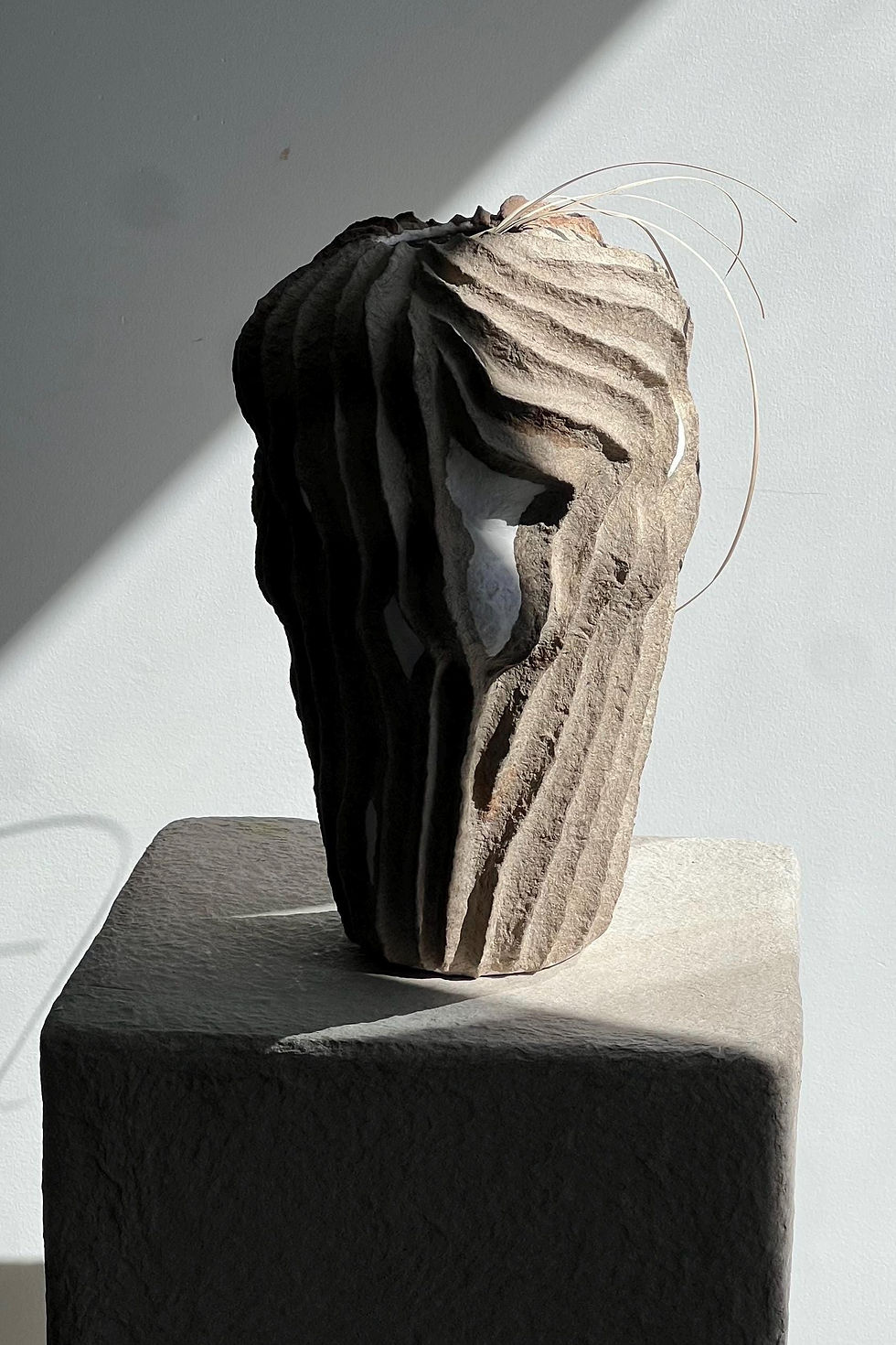 Thumbnail: Fossils of Thought Collection, paper mache vessel