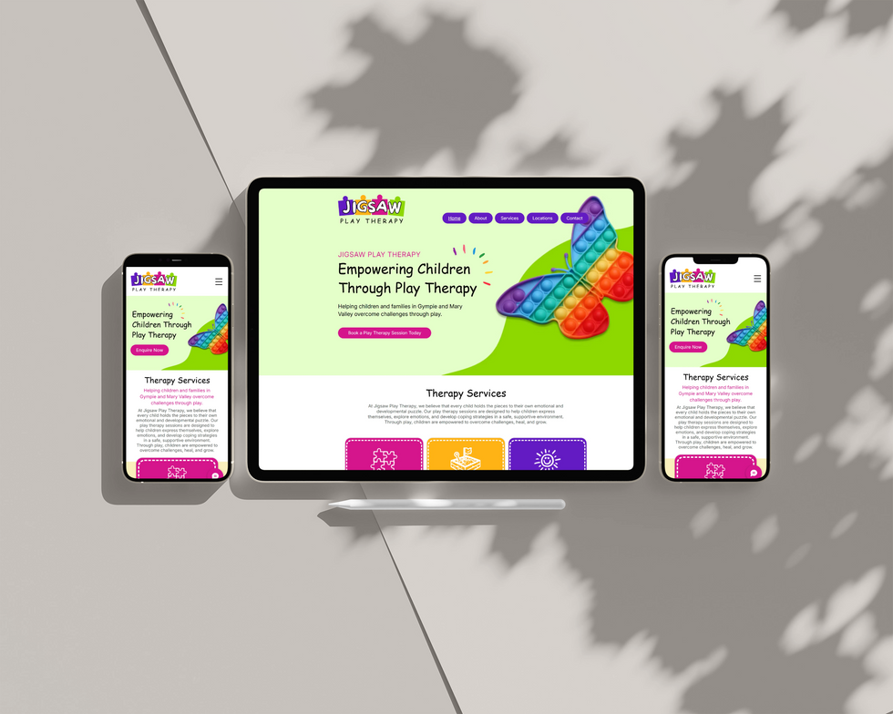 Jigsaw Play Therapy Wix Website Design Mockup
