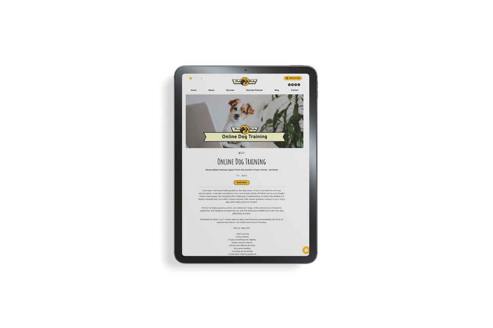 Pet Pals Dog Training Wix Website Design
