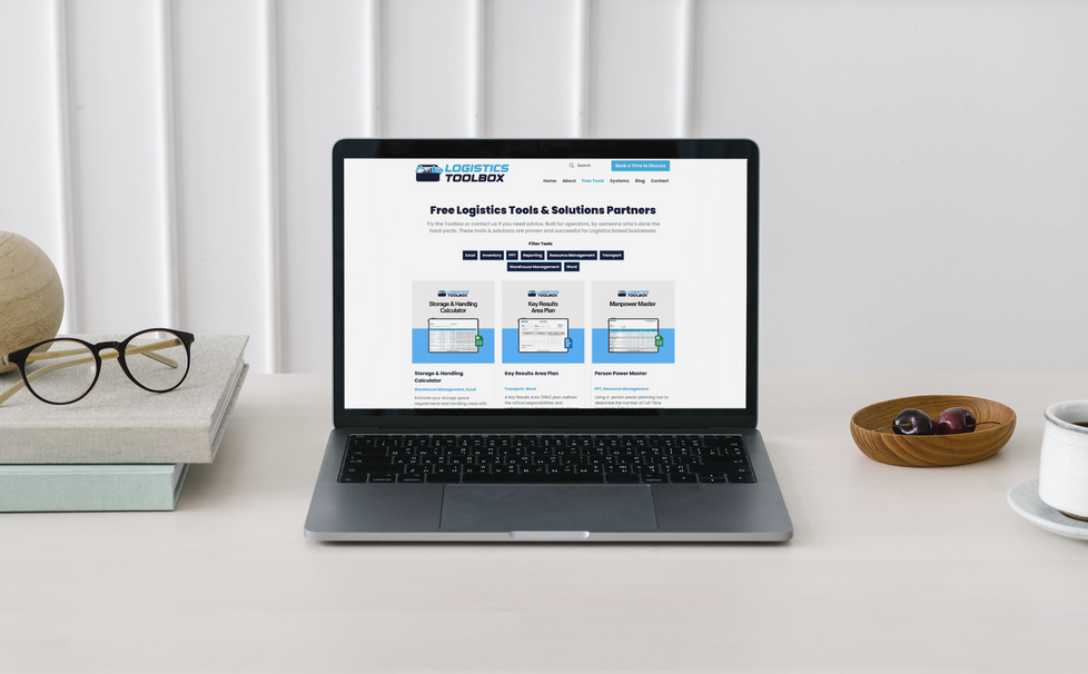 Logistic Toolbox – Wix Website Design Mockup