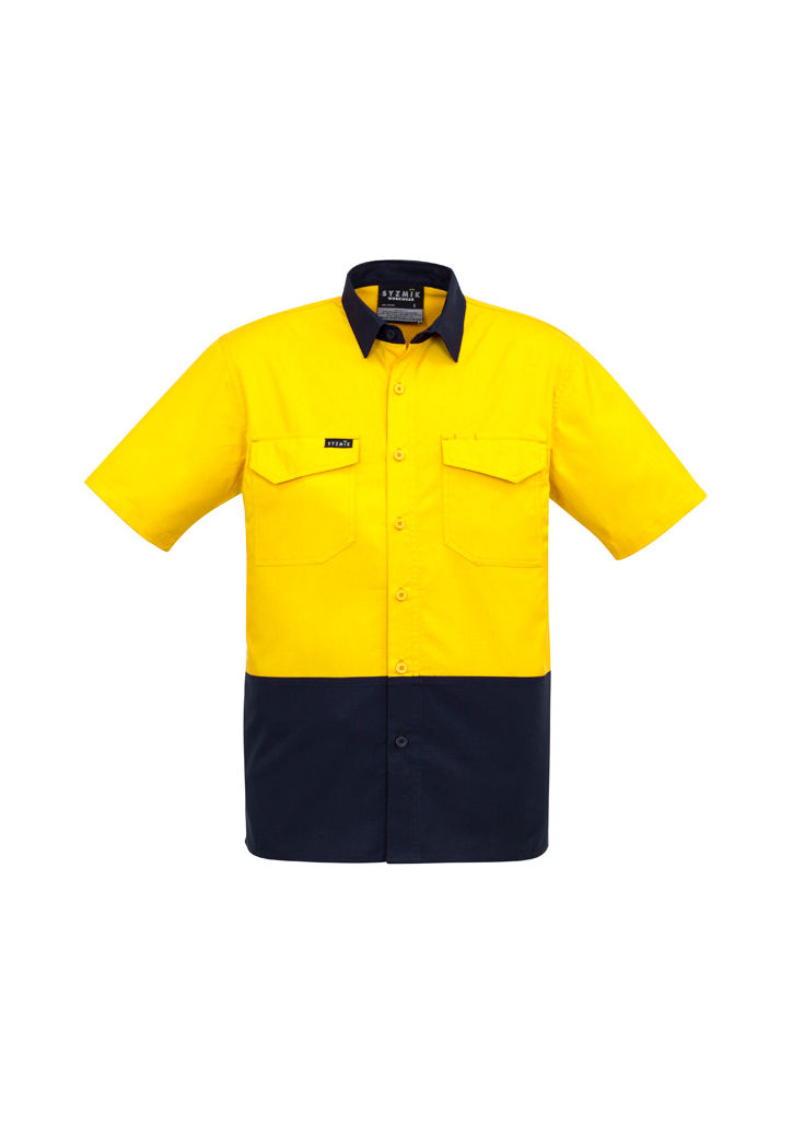 Thumbnail: MENS RUGGED COOLING HI VIS SPLICED S/S SHIRT   ZW815