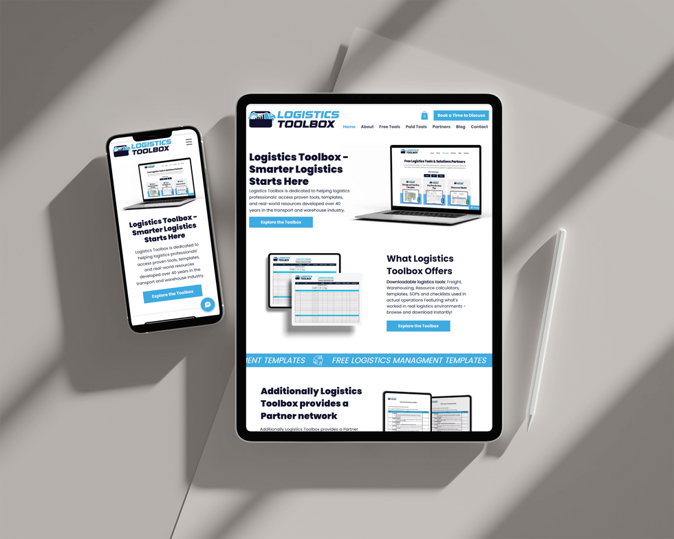 Logistic Toolbox – Wix Website Design Mockup