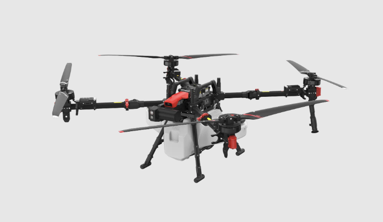 XAG P150 Pro agricultural drone preparing for flight with its 70L spray tank attached, illustrating its role in high-capacity crop spraying operations