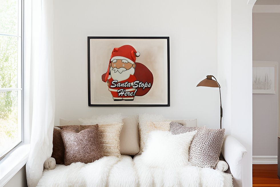 Thumbnail: Santa Stops Here Holiday Christmas Decoration Wall Art Sign