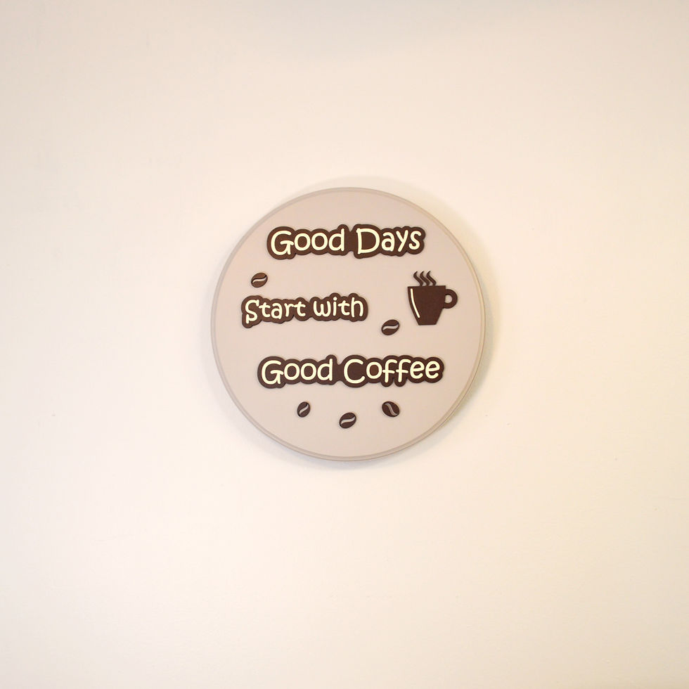 Thumbnail: 12" Round Solid Pine Wall Art Decor Sign Coffee Days for Kitchen