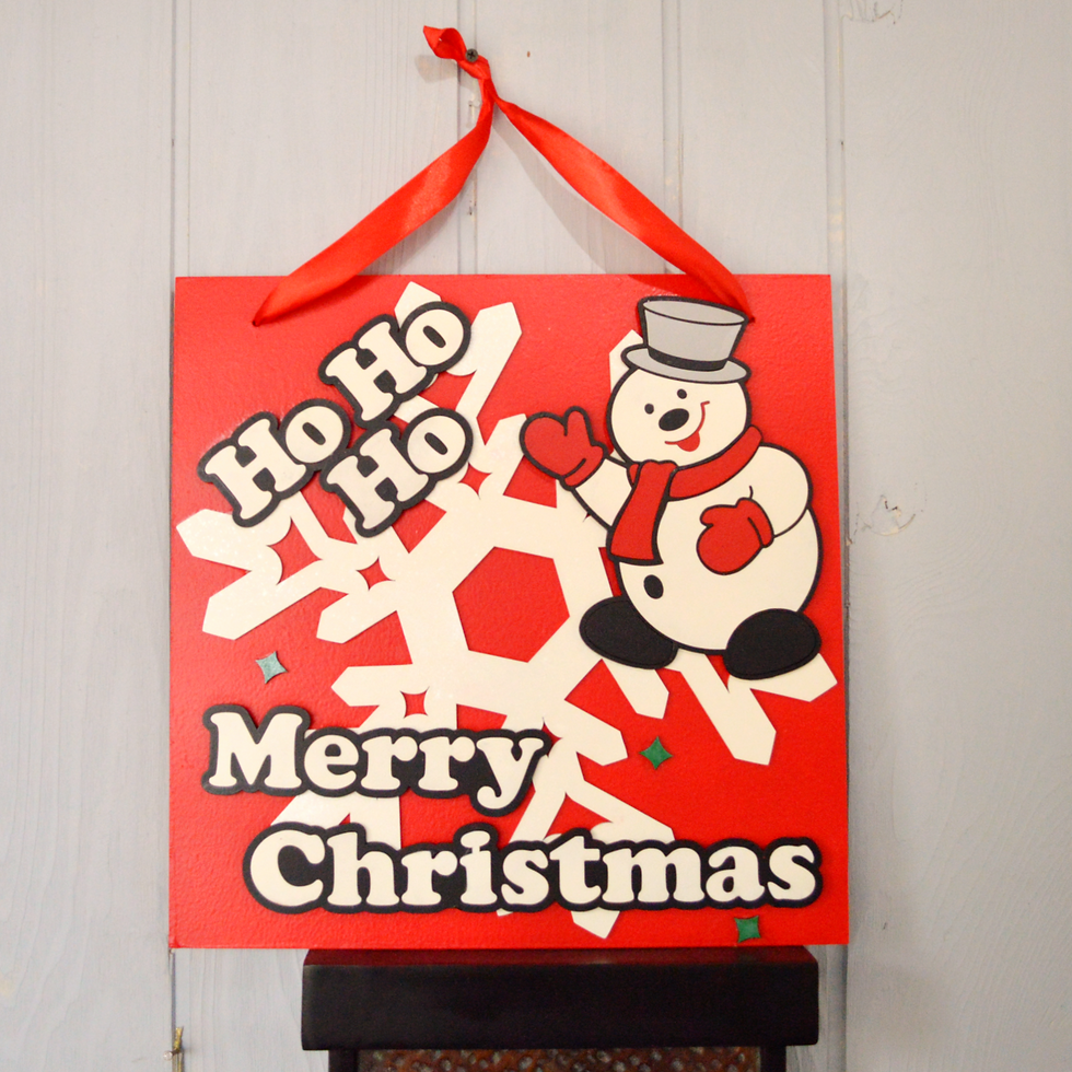 Thumbnail: Christmas Door Hanger Sign Decoration Snowman