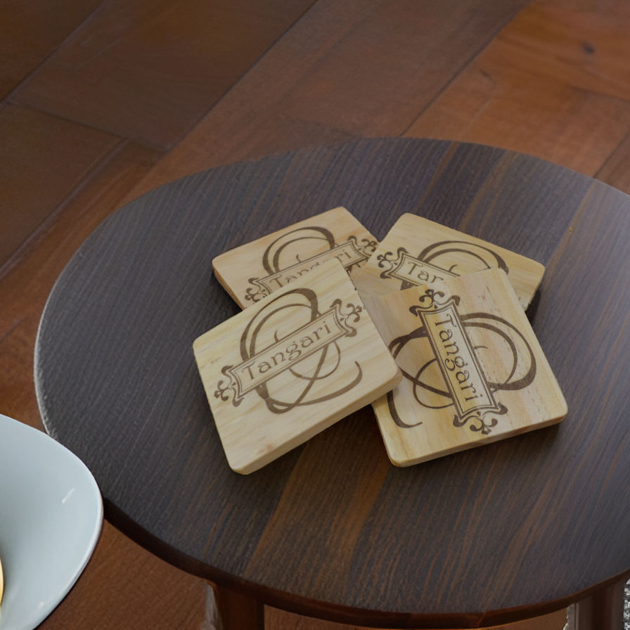Thumbnail: Engraved Personalized Wooden Coasters with your Last Name