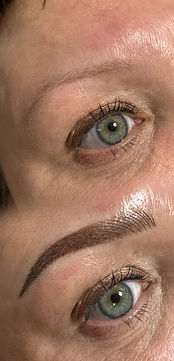 Combo brows with soft shading and microblading by aRay Stone & Beauty in Richfield, WI