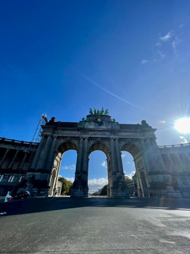 Cinquantenaire Arch in Parc du Cinquantenaire, an architectural archway in a park in Brussels