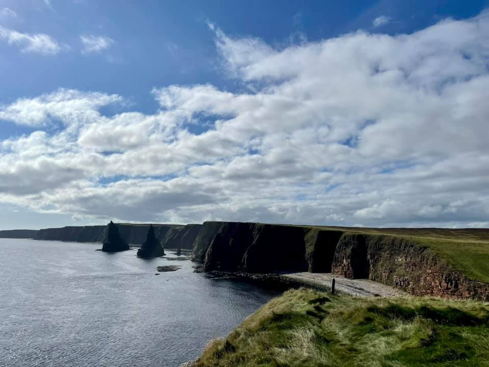 Duncansby Stacks in the sea at Duncansby Head