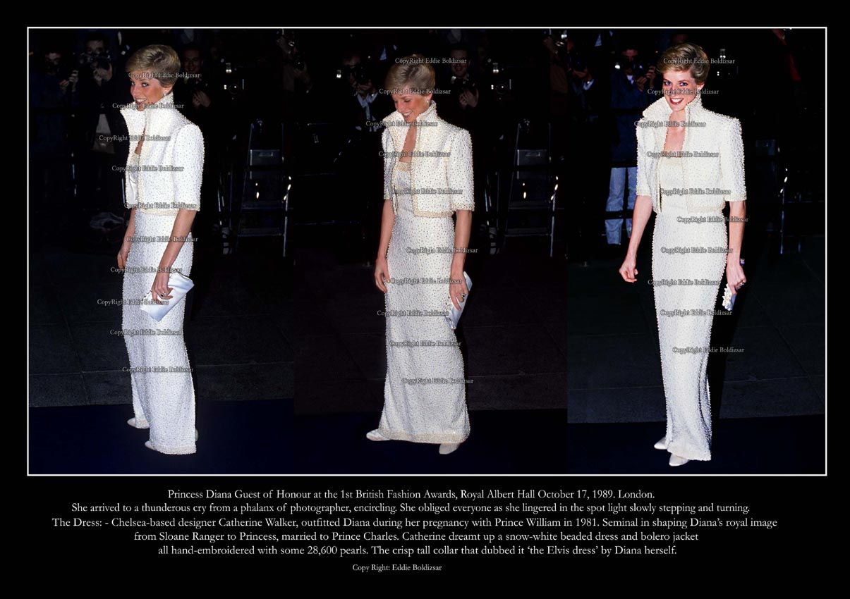 Princes Diana Attending London Fashion Awards. 1990-Combo