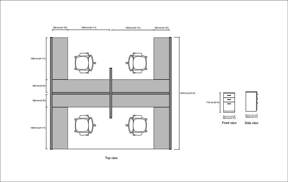 Thumbnail: Ricardo Workstation in Ivory and Green (Set of Four)