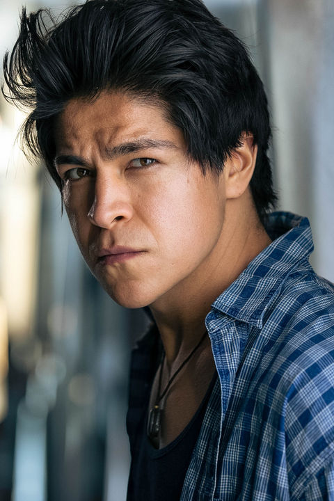 Male actor in a checked over-shirt with a serious gaze, there is cinematic lighting with a shallow depth of field used.