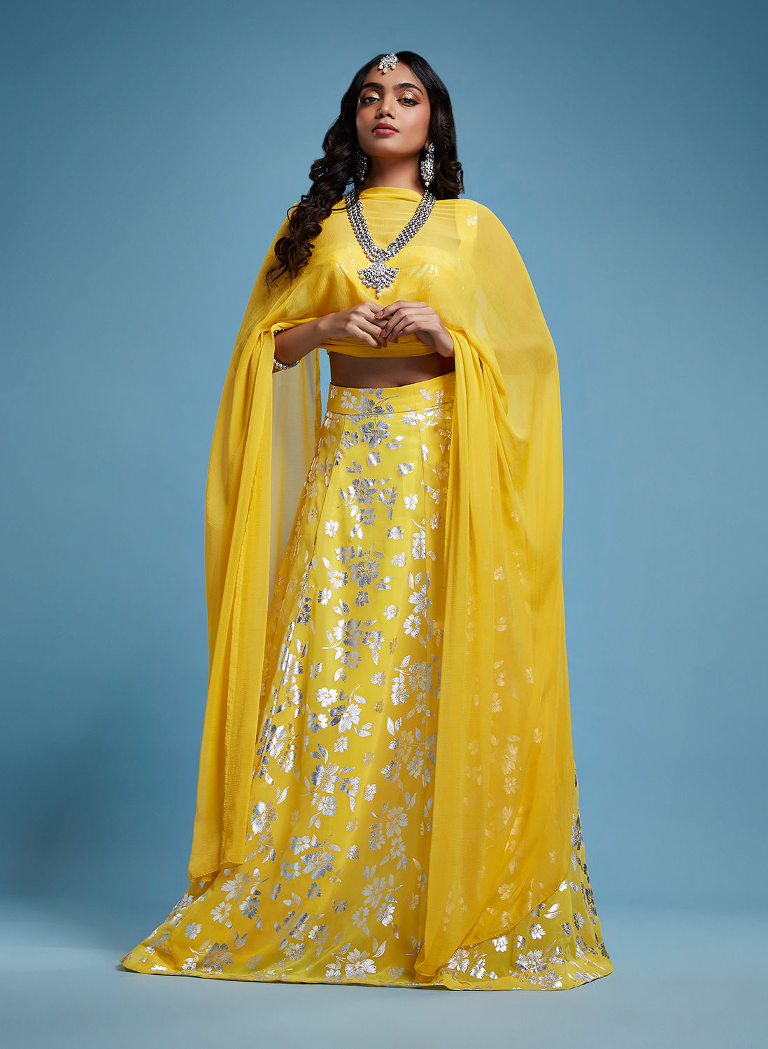 KESAR CHANDI LEHENGA