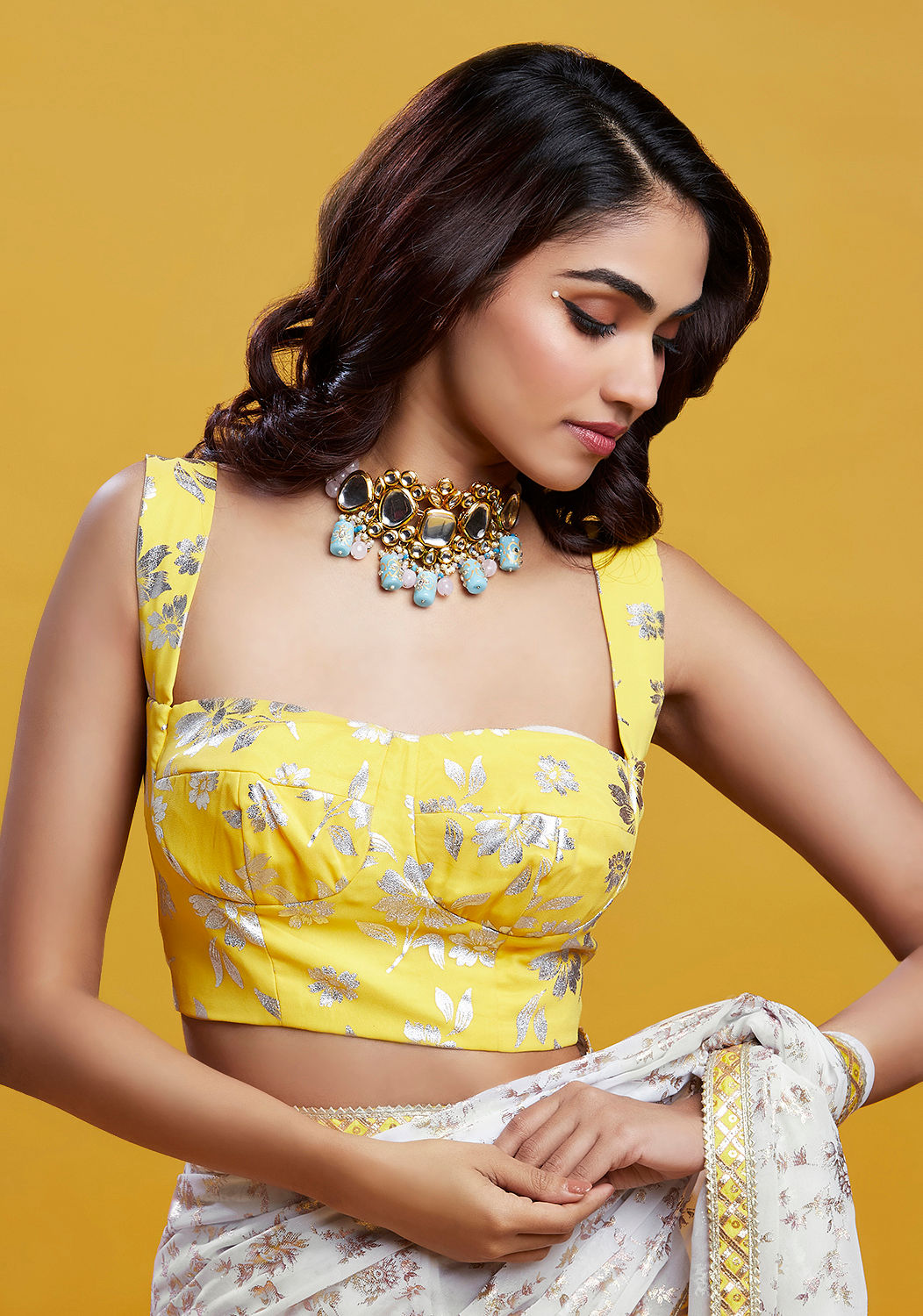 Yellow Barfi Corset Blouse