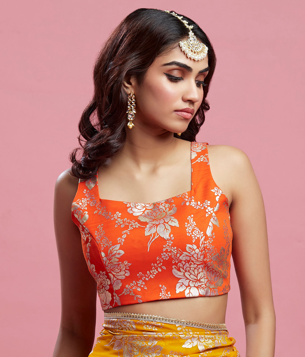 Orange Barfi blouse