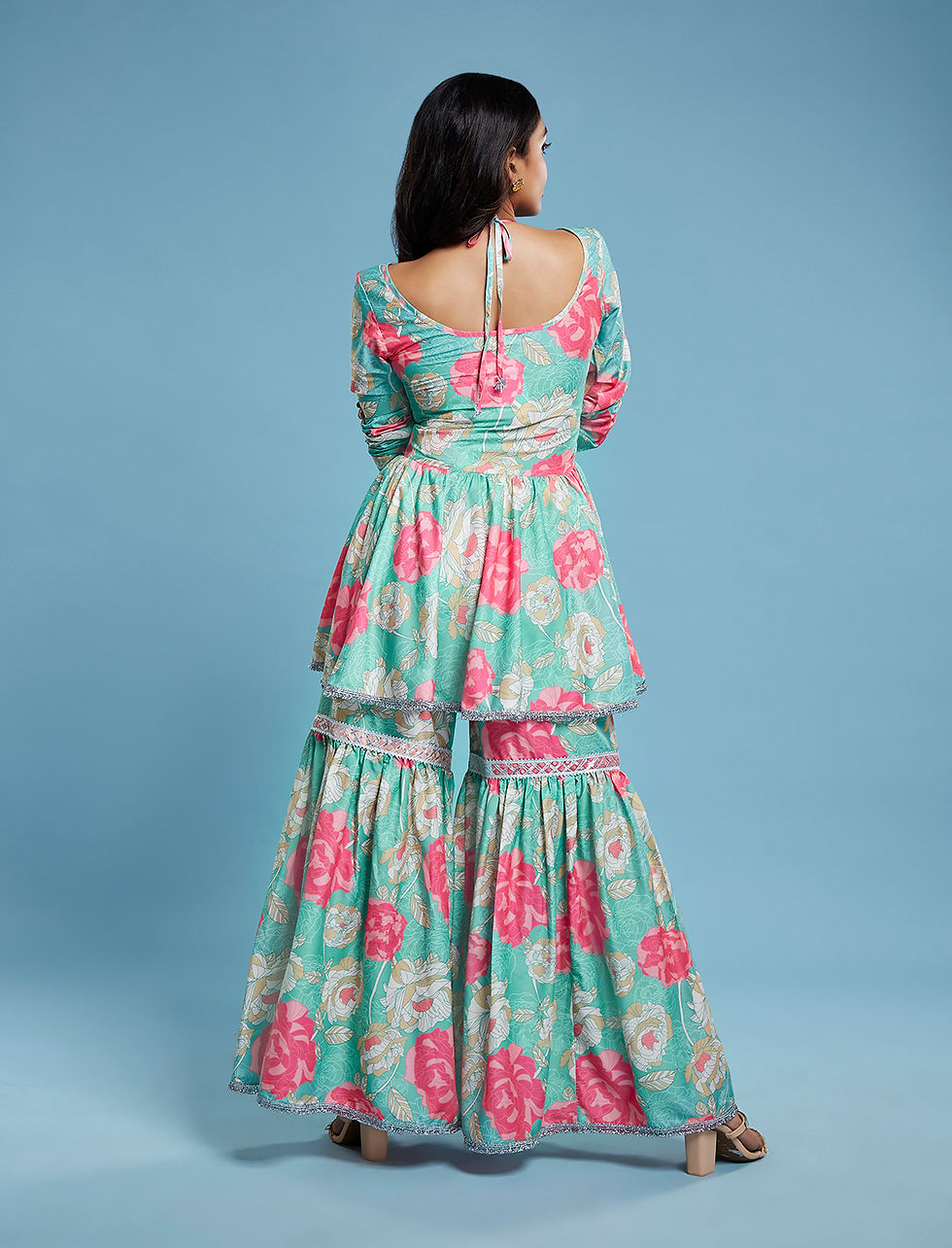 Thumbnail: FLORAL PEPLUM PRINTED SET