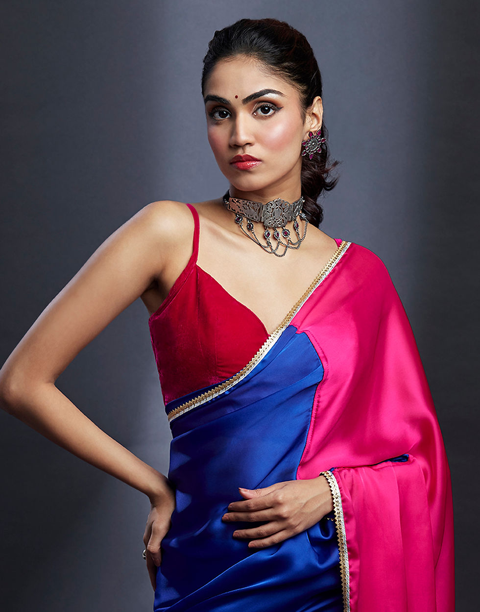 Thumbnail: Rani Strappy Velvet Blouse