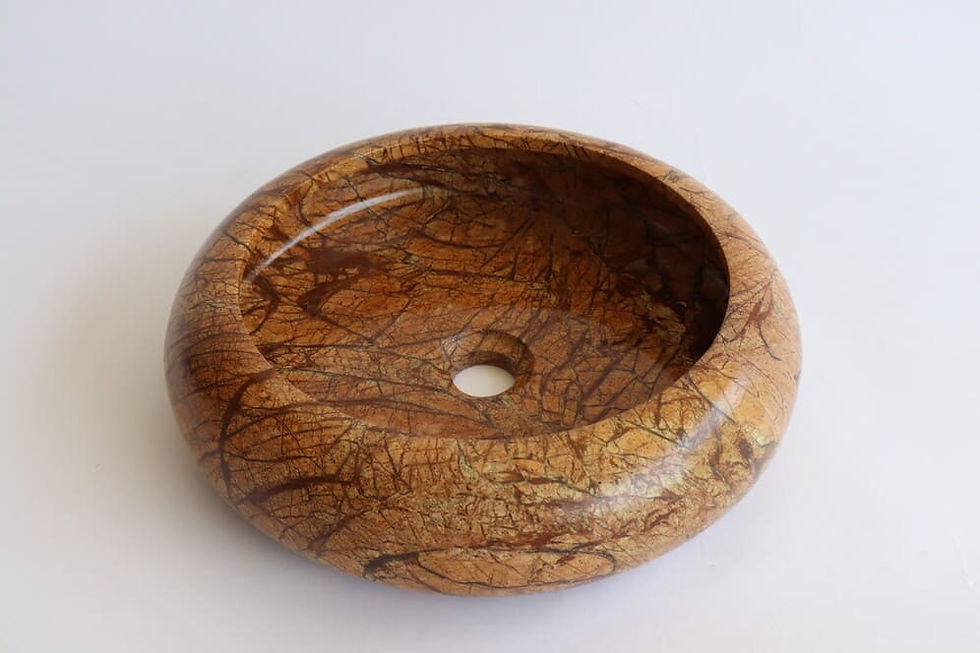 Oceania Apollo Coffee Brown Rainforest Marble Wash Basin Sink for Bathroom