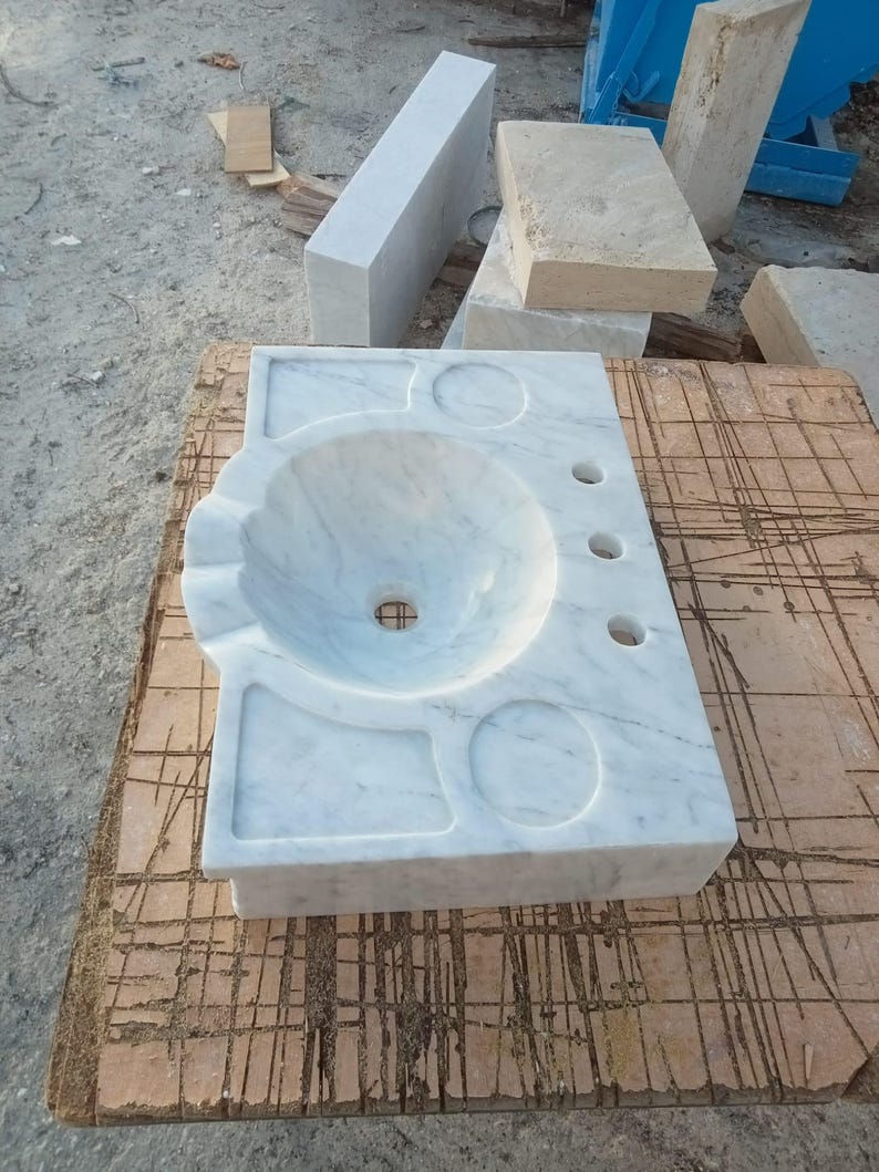 Thumbnail: Vintage Style Marble Bathroom Washbasin Sink 