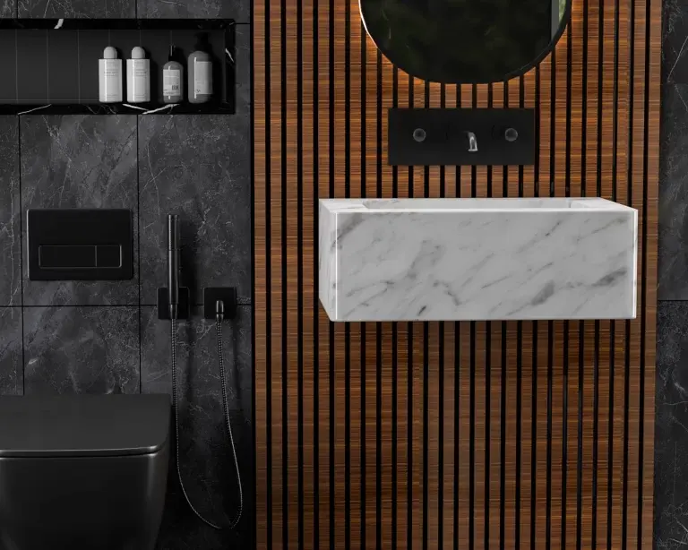 Thumbnail: Grey Marble Wall-Mount Sink