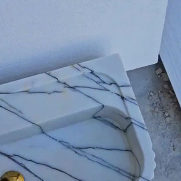Thumbnail: Lilac Marble Sink, Wall Mounted Sink, Special Order Sink, Grooved Front Sink