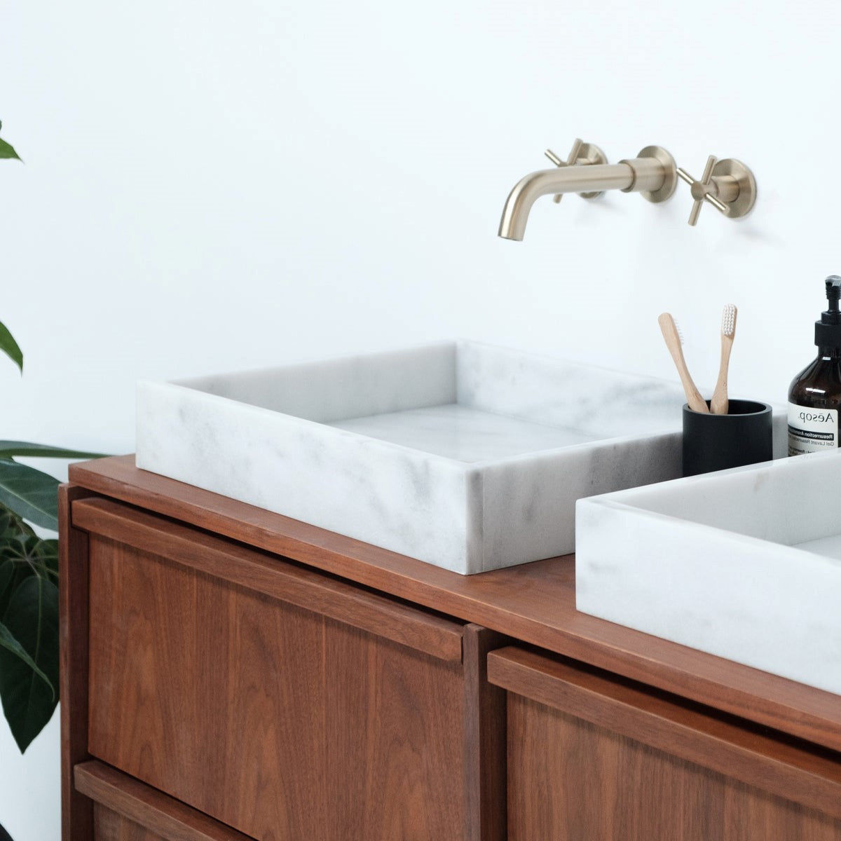Modern Designer Marble Washbasin With Hidden Drain