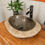 थंबनेल: River Stone Boulder Handcrafted Washbasin Sink For Bathroom Decor, Stone Sink