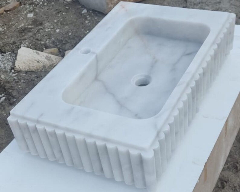 Thumbnail: Grooved Marble Rectangle Washbasin 
