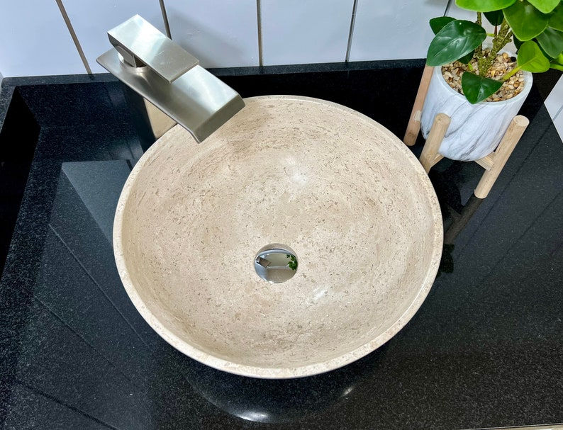 Thumbnail: Travertine Sink, Stone Sink, Bathroom Vessel Sink, Countertop Sink, Vanity Sink 