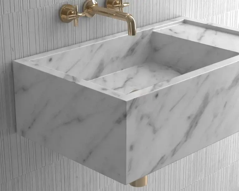 थंबनेल: Luxury Italian Marble Wall-mount Sink 