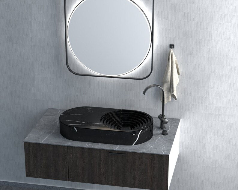 Thumbnail: Special Design Black Marble Sink , washbasin Luxury Sink, Premium Wash Basin