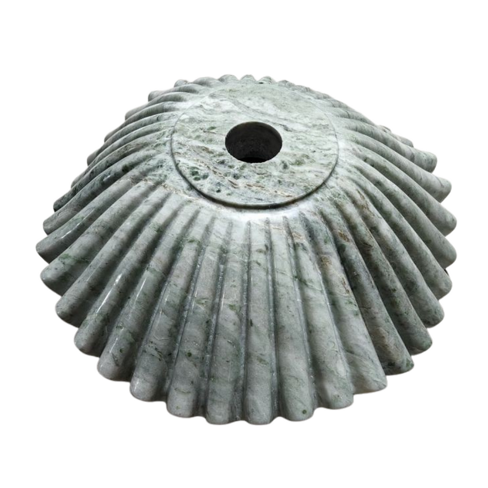 Thumbnail: Green Marble Ruffled Washbasin